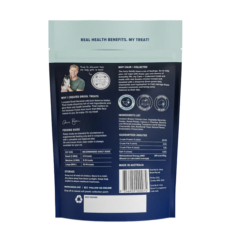 Drool By Dr Chris Brown Calm + Collected Cat Treats 60g