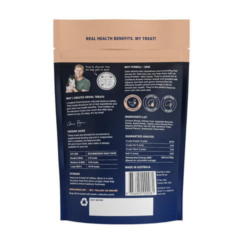 Drool By Dr Chrs Brown Furball + Skin Cat Treats 60g