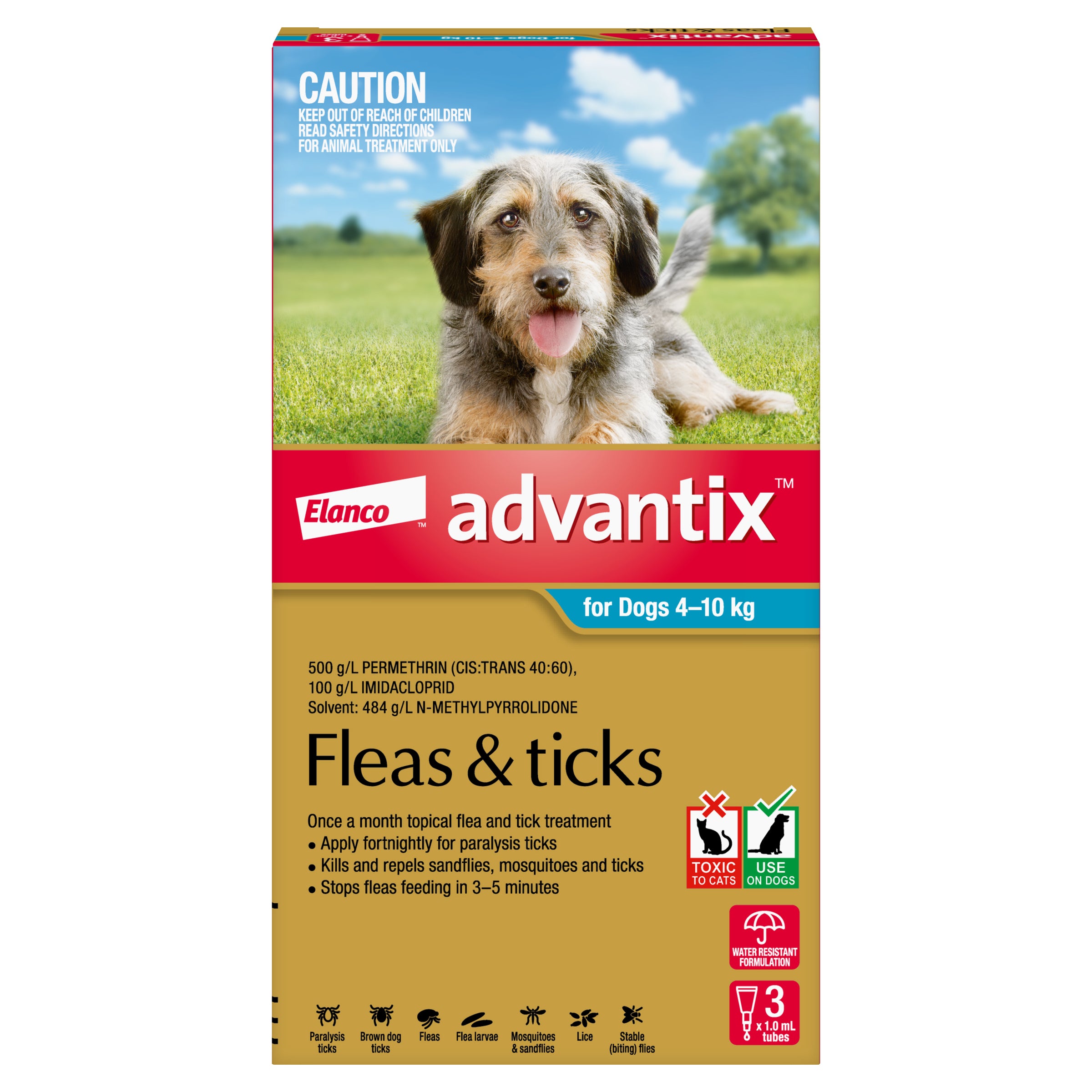 Advantix Flea Tick Treatment for Medium Dogs 4-10kg Pack