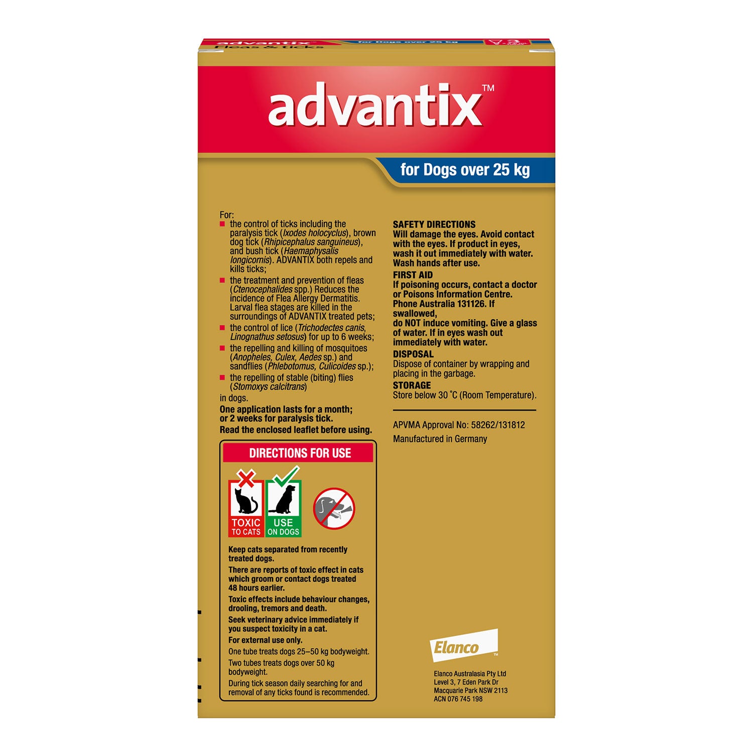 Advantix Flea Tick Treatment for Extra Large Dogs 25kg+