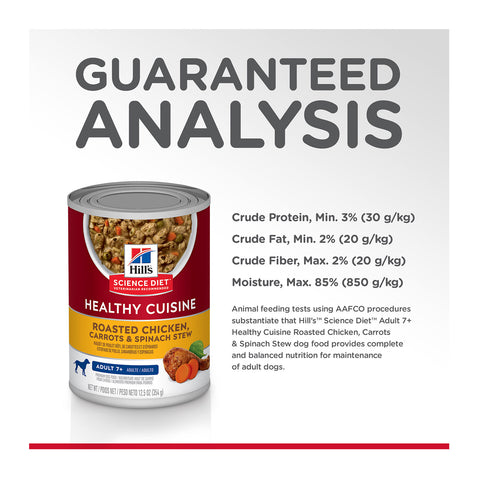 Hill's Science Diet Healthy Cuisine Roasted Chicken, Carrots & Spinach Stew 7+ Adult Canned Dog Food