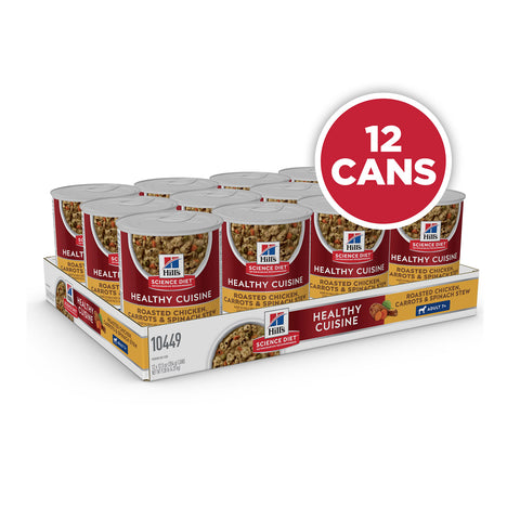 Hill's Science Diet Healthy Cuisine Roasted Chicken, Carrots & Spinach Stew 7+ Adult Canned Dog Food