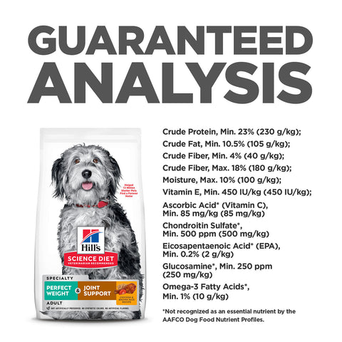 Hills Science Diet Perfect Weight & Joint Support Adult Dry Dog Food 11.3kg
