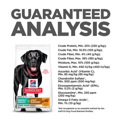 Hills Science Diet Large Breed Perfect Weight & Joint Support Adult Dry Dog Food 11.3kg