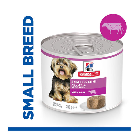 Hills Science Diet Small & Mini Beef 1-6 Adult Canned Dog Food