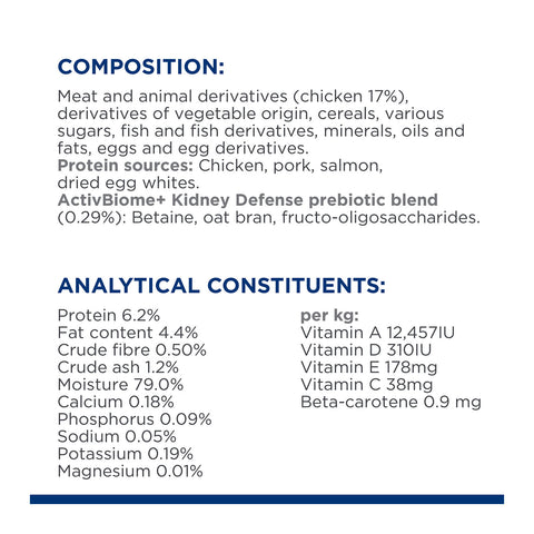Hill's Prescription Diet K/D Kidney Care Chicken Wet Cat Food Pouches 12x85g