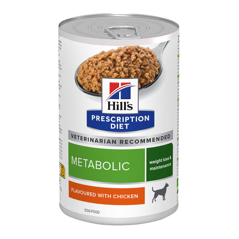 Hill's Prescription Diet Metabolic Weight Loss & Maintenance Chicken Flavour Canned Dog Food 12x370g