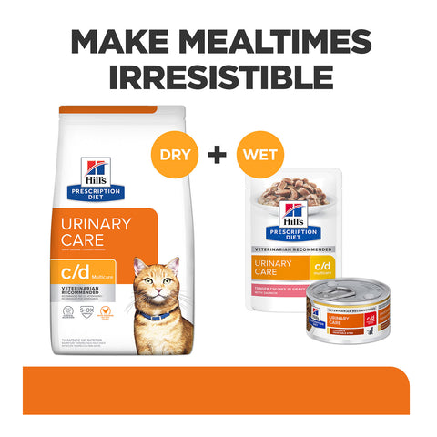 Hill's Prescription Diet C/D Multicare Stress Urinary Care Chicken & Vegetable Canned Cat Food 24x82g