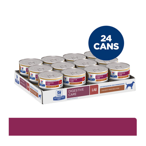 Hill's Prescription Diet I/D Digestive Care Chicken & Vegetable Canned Dog Food 24x156g