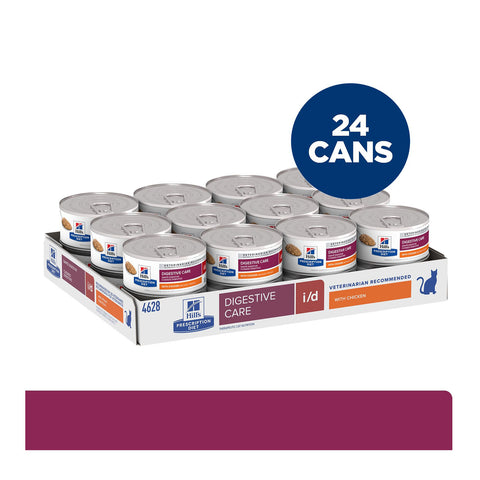 Hill's Prescription Diet I/D Digestive Care Chicken Canned Cat Food 24x156g