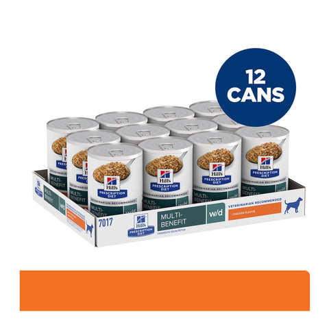 Hill's Prescription Diet W/D Multi-Benefit Chicken Flavour Canned Dog Food 12x370g