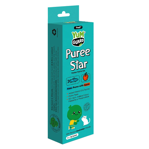 Proudi Yumguard Puree Star Hake, Apple Cat Treat 6x 14g