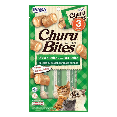 Inaba Churu Wrap Bites Chicken & Tuna Cat Treats 3pk