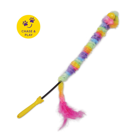 Kazoo Fluffy Rainbow Wand Cat Toy