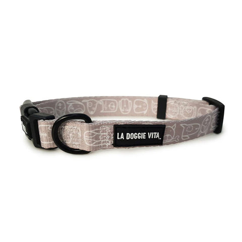 La Doggie Vita Dog Central Taupe Dog Collar