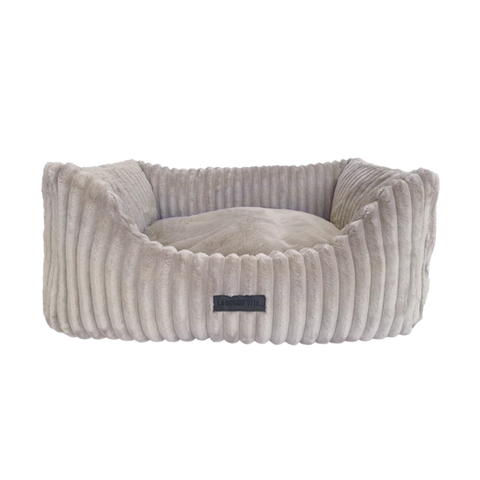 La Doggie Vita Low Front Corduroy Bolster Dog Bed Mousse