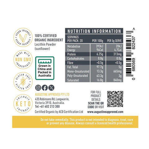 Augustine Approved Lecithin Powder 100g