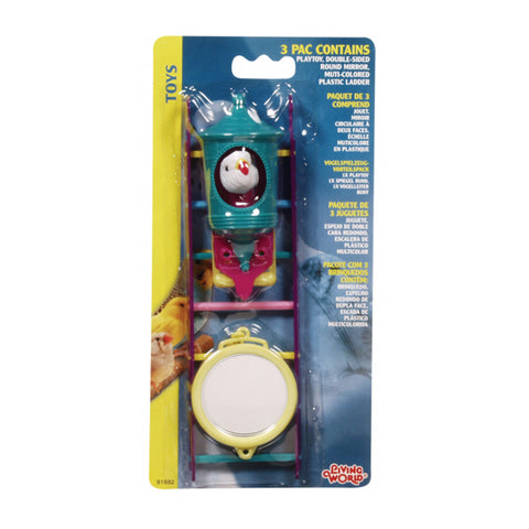 Living World Bird Toys Value Pack 3pk - Playtoy, Mirror and Ladder
