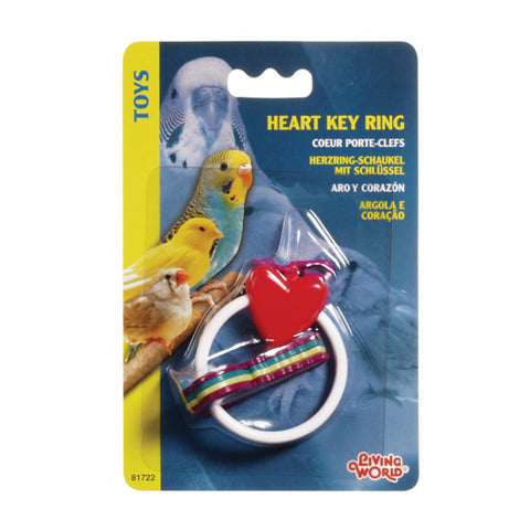 Living World Heart Keyring Bird Toy