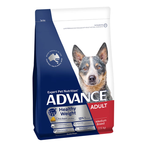 Advance Medium Breed Healthy Weight Chicken & Rice Adult Dry Dog Food 13kg