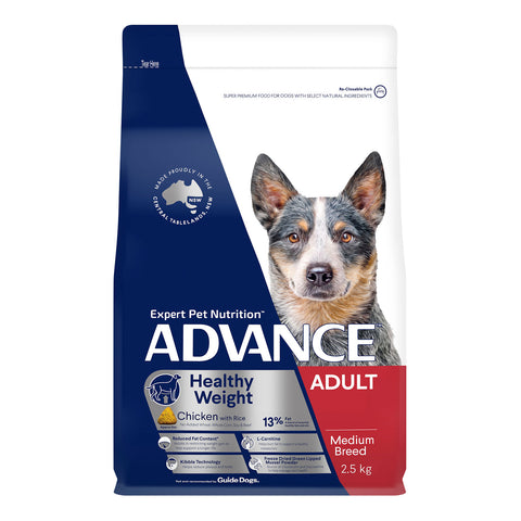 Advance Medium Breed Healthy Weight Chicken & Rice Adult Dry Dog Food 13kg