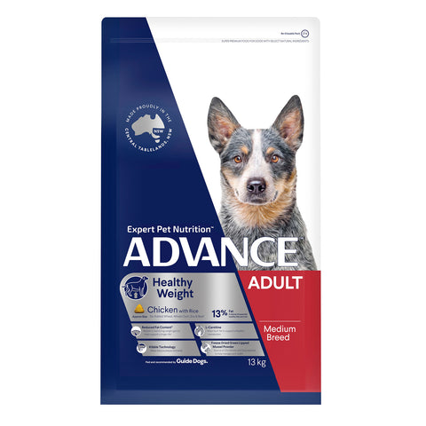 Advance Medium Breed Healthy Weight Chicken & Rice Adult Dry Dog Food 13kg