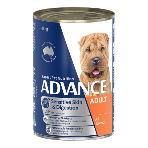 Advance Sensitive Skin & Digestion Chicken & Rice Adult Canned Wet Dog Food