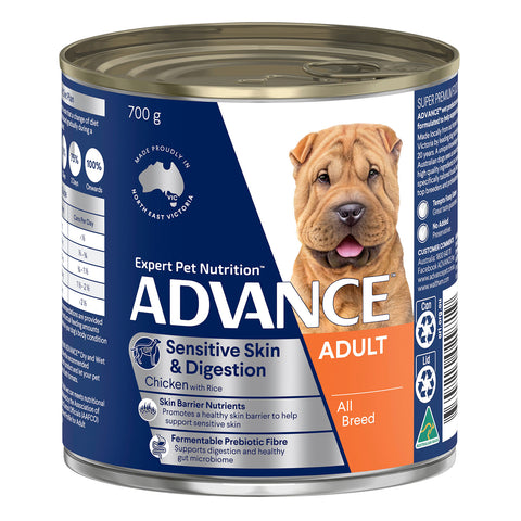 Advance Sensitive Skin & Digestion Chicken & Rice Adult Canned Wet Dog Food