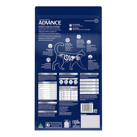 Advance Healthy Weight Chicken & Rice Adult Dry Cat Food 1.5kg