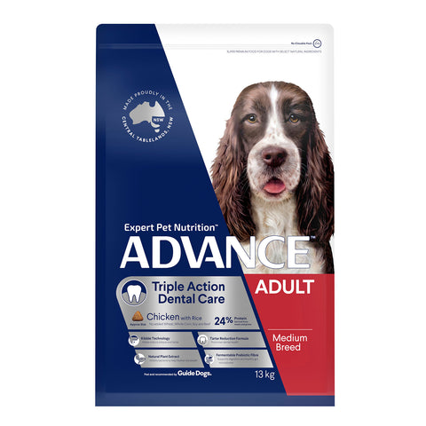 Advance Medium Breed Dental Chicken & Rice Adult Dry Dog Food 13kg