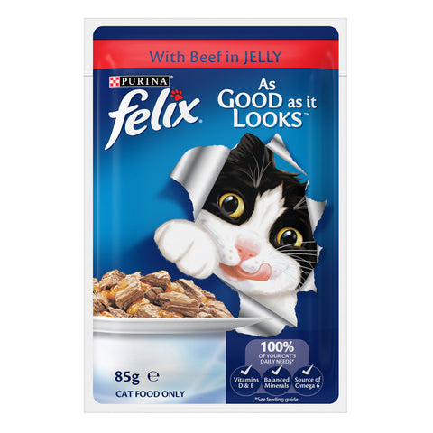 Felix Favourite Selection in Jelly Adult Wet Cat Food Pouches 12x85g