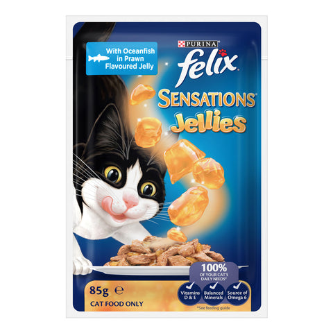 Felix Sensations Jellies Favourites Menu Adult Wet Cat Food Pouches 12x85g
