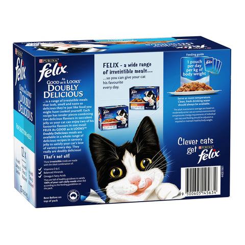 Felix Fish Selection in Jelly Adult Wet Cat Food Pouches 12x85g