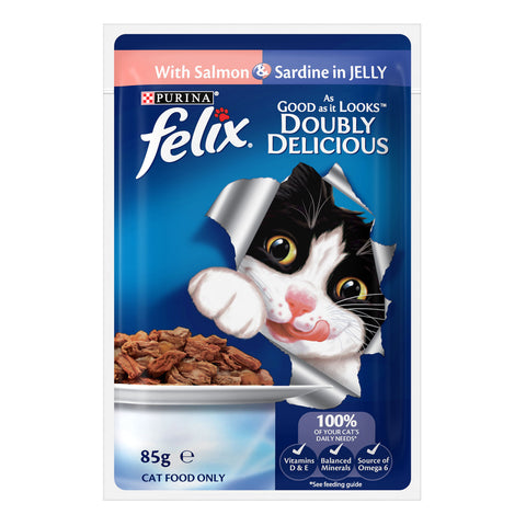Felix Fish Selection in Jelly Adult Wet Cat Food Pouches 12x85g
