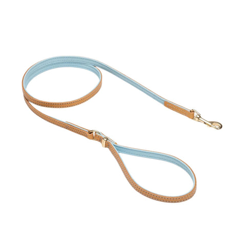 EzyDog Oxford Leather Dog Lead LITE Powder Blue