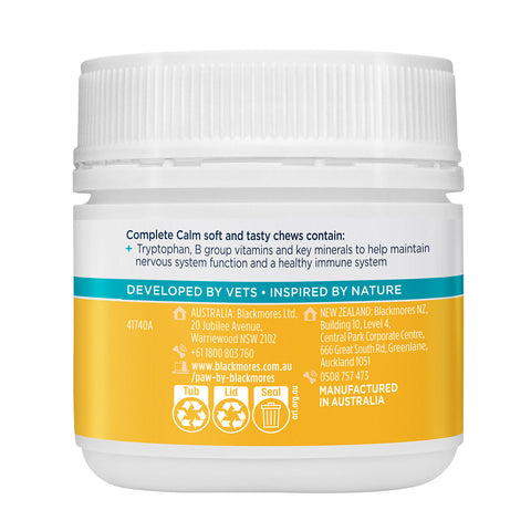 PAW Complete Calm Miultivitamin Cat Chews 75g 63pk