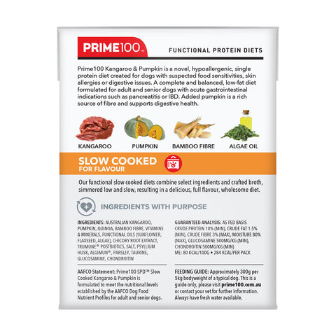 Prime100 SPD Slow Cooked Kangaroo & Pumpkin Adult Wet Dog Food 354g