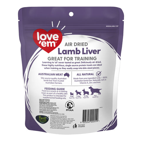 Love'em Lamb Liver Dog Treats 200g