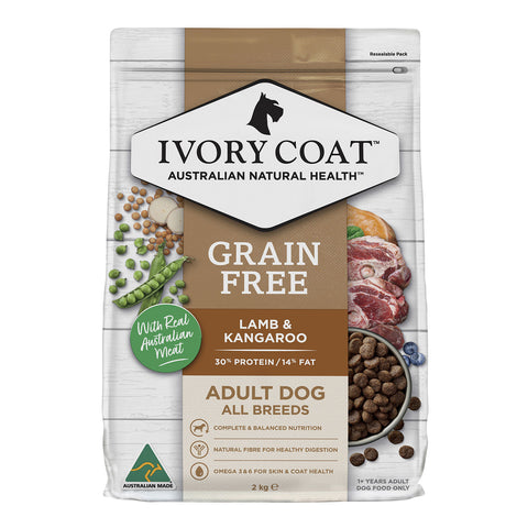 Ivory Coat Grain Free Lamb & Kangaroo Adult Dry Dog Food 2kg