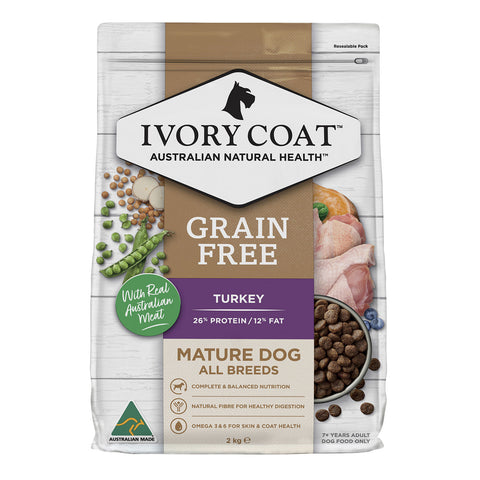 Ivory Coat Grain Free Reduced Fat Turkey Mature Adult Dry Dog Food 2kg