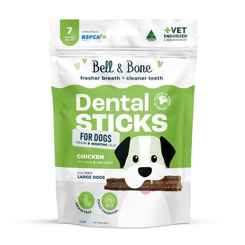Bell & Bone Chicken, Mint & Seaweed Dental Dog Treats 7pc