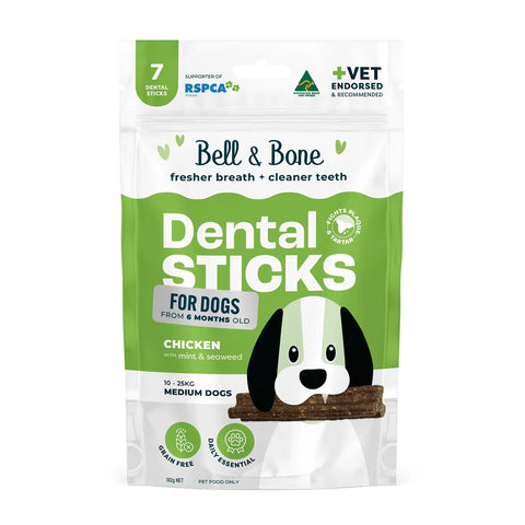 Bell & Bone Chicken, Mint & Seaweed Dental Dog Treats 7pc