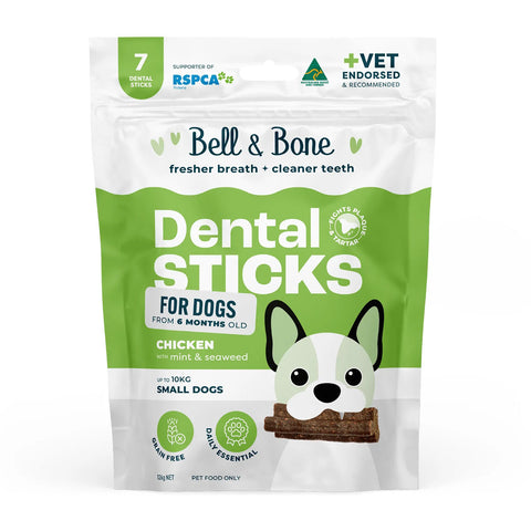 Bell & Bone Chicken, Mint & Seaweed Dental Dog Treats 7pc