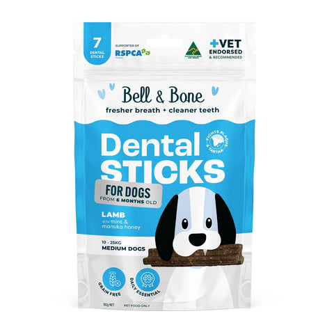 Bell & Bone Lamb, Mint & Manuka Honey Dental Dog Treats 7pc