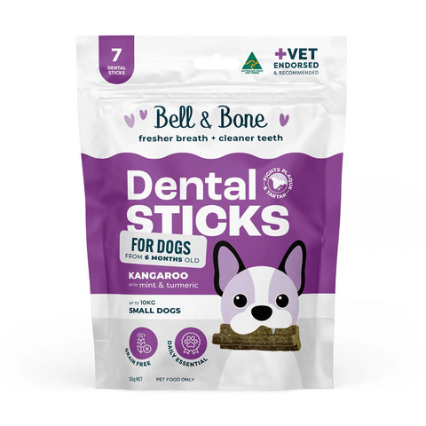 Bell & Bone Kangaroo, Mint & Turmeric Dental Dog Treats 7pc