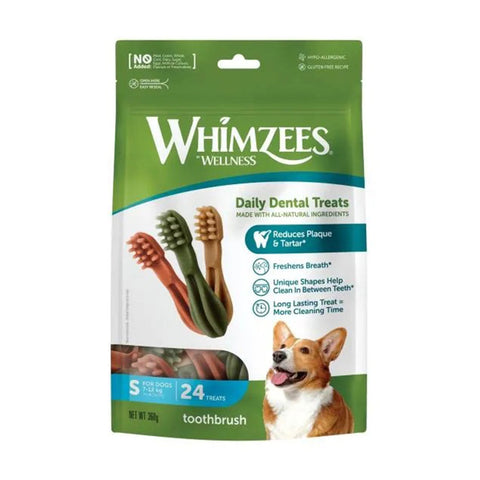 WHIMZEES Toothbrush Dental Dog Treats Small 24pk
