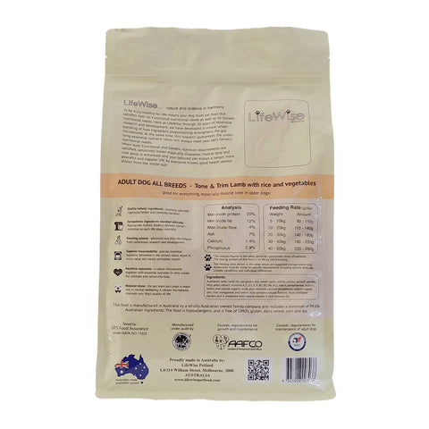LifeWise Tone & Trim Lamb with Oats, Rice & Veg Adult Dry Dog Food 18kg
