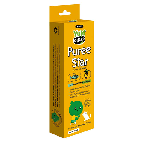 Proudi Yumguard Puree Star Tuna, Pineapple Cat Treat 6x 14g