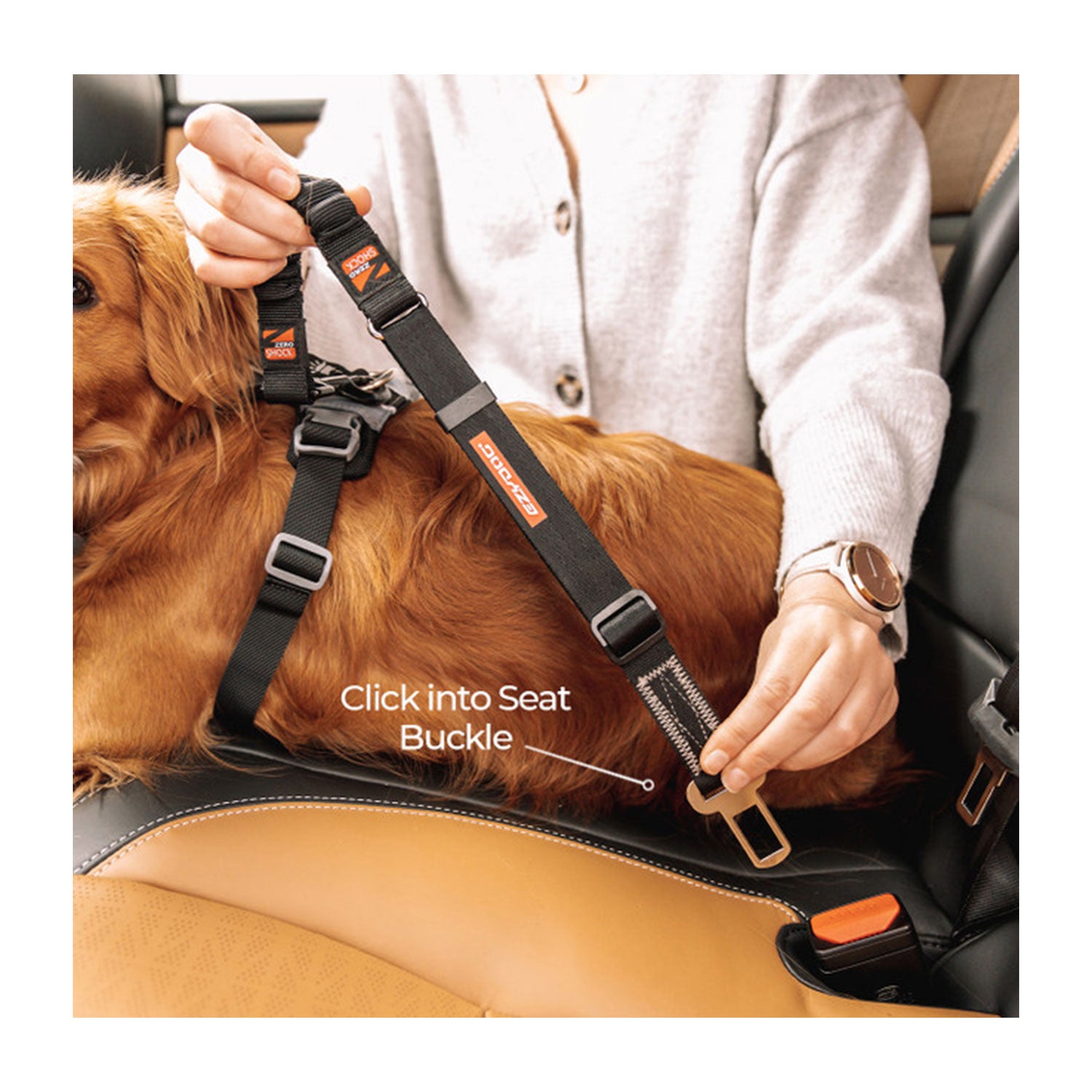 EzyDog Drive Click Zero Shock Car Restraint Black
