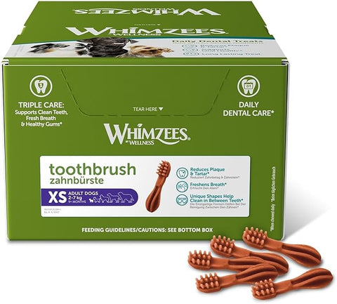 Whimzees Toothbrush Bulk Box Dental Dog Treats XSmall 350pk
